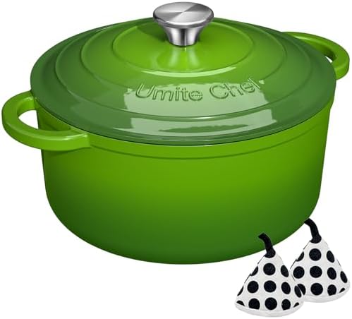 5QT Enameled Cast Iron Dutch Oven Pot with Lid (Green)