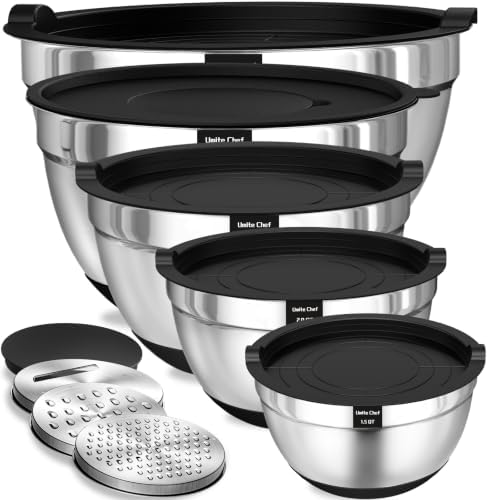 Mixing Bowls with Airtight Lids Set (Black)